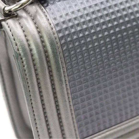 CHANEL‎ Rare Metallic Silver Cube Embossed Small Boy Bag, Silver Hardware 2014 - Picture 12 of 17